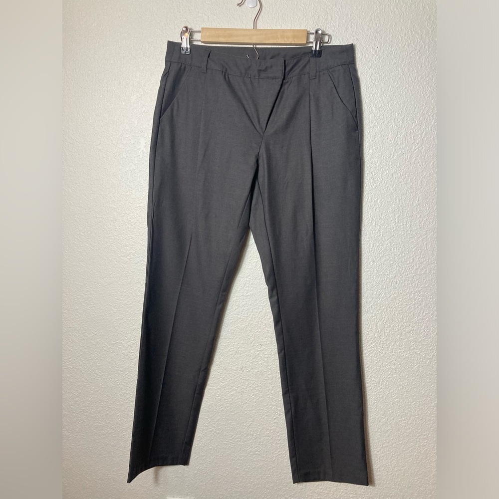 Garnet Hill Womens 08 poly wool blend gray pleated dress pants